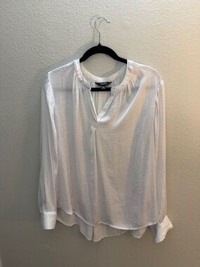 Simply Vera Wang White Flowy V-Neck Blouse XXL